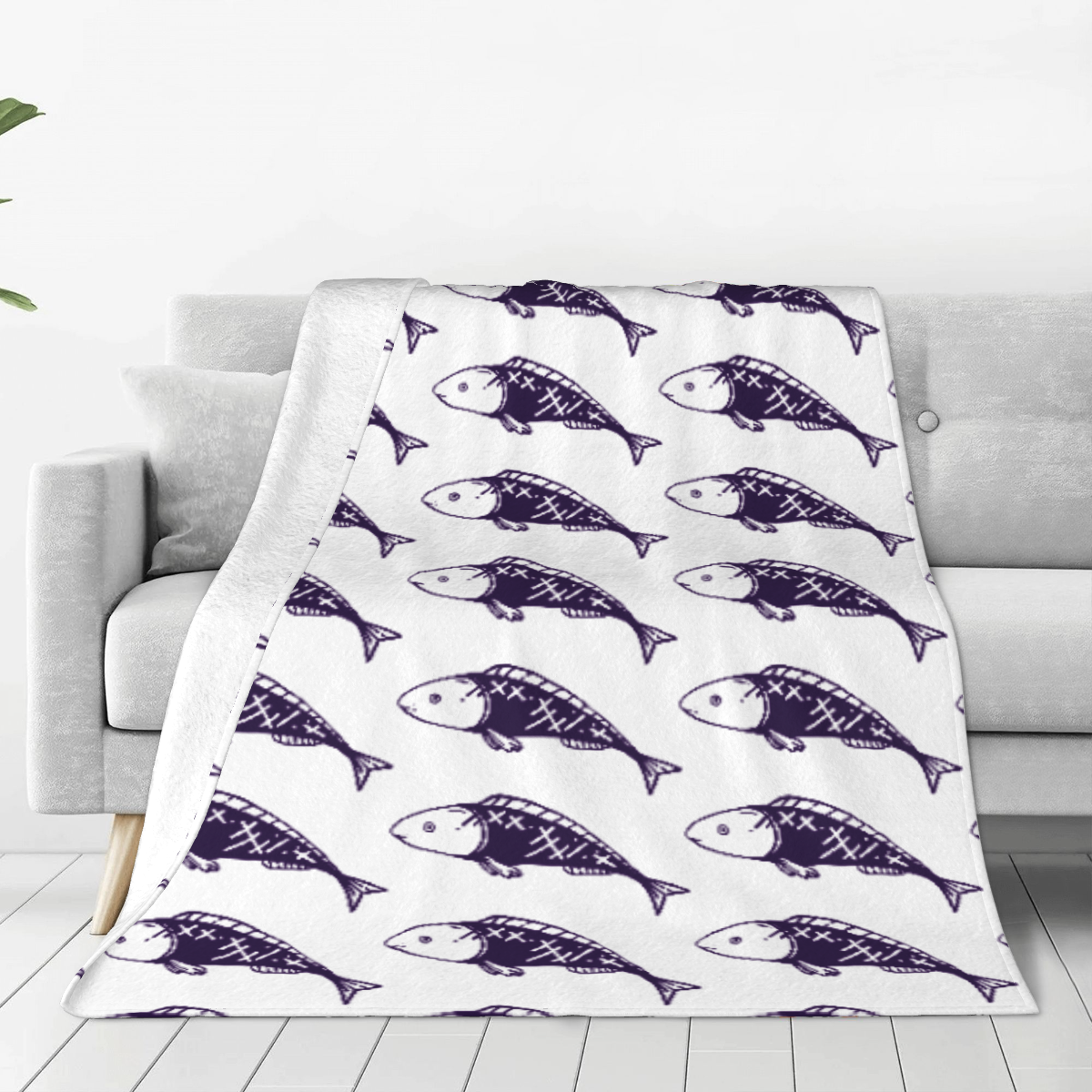 Ultra-Soft Micro Fleece Blanket fish