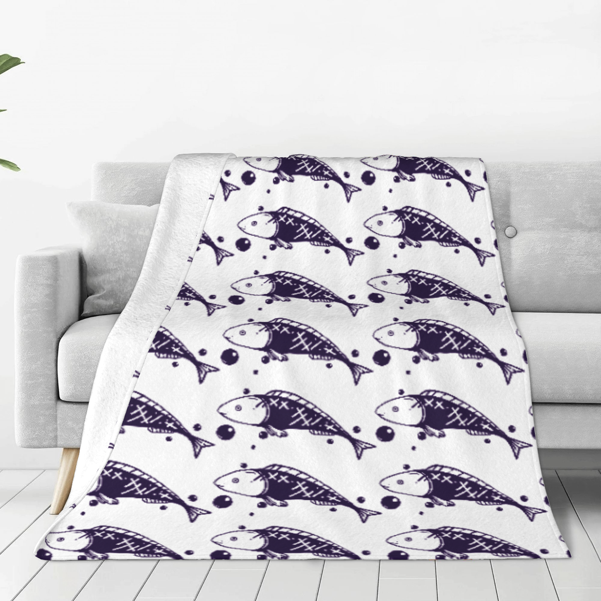 Ultra-Soft Micro Fleece Blanket fish