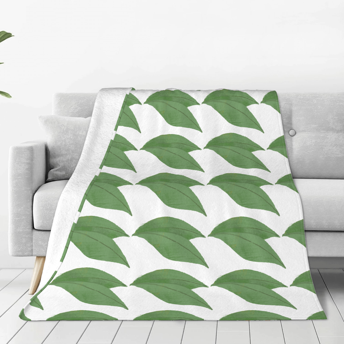 Ultra-Soft Micro Fleece Blanket Mango leaves