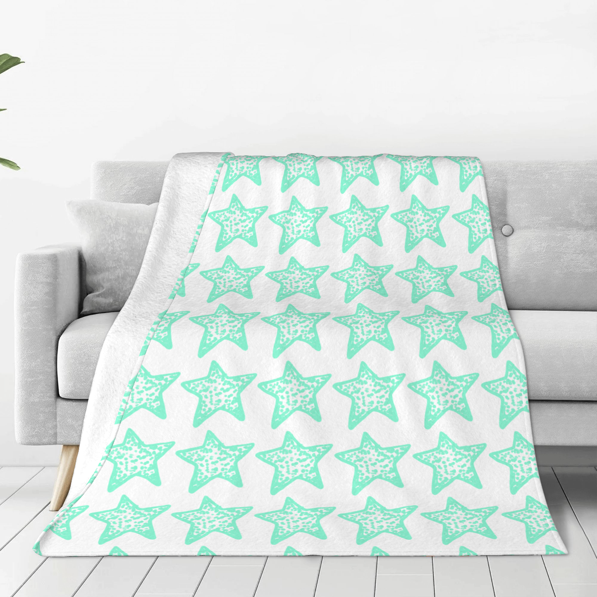 Ultra-Soft Micro Fleece Blanket Green stars