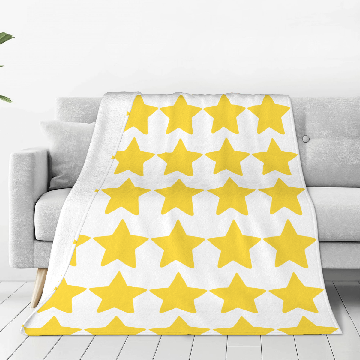 Ultra-Soft Micro Fleece Blanket Lovely yellow star