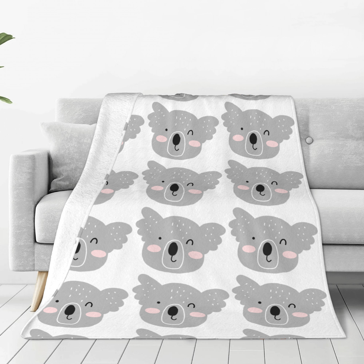 Ultra-Soft Micro Fleece Blanket Koala Closes One Eye