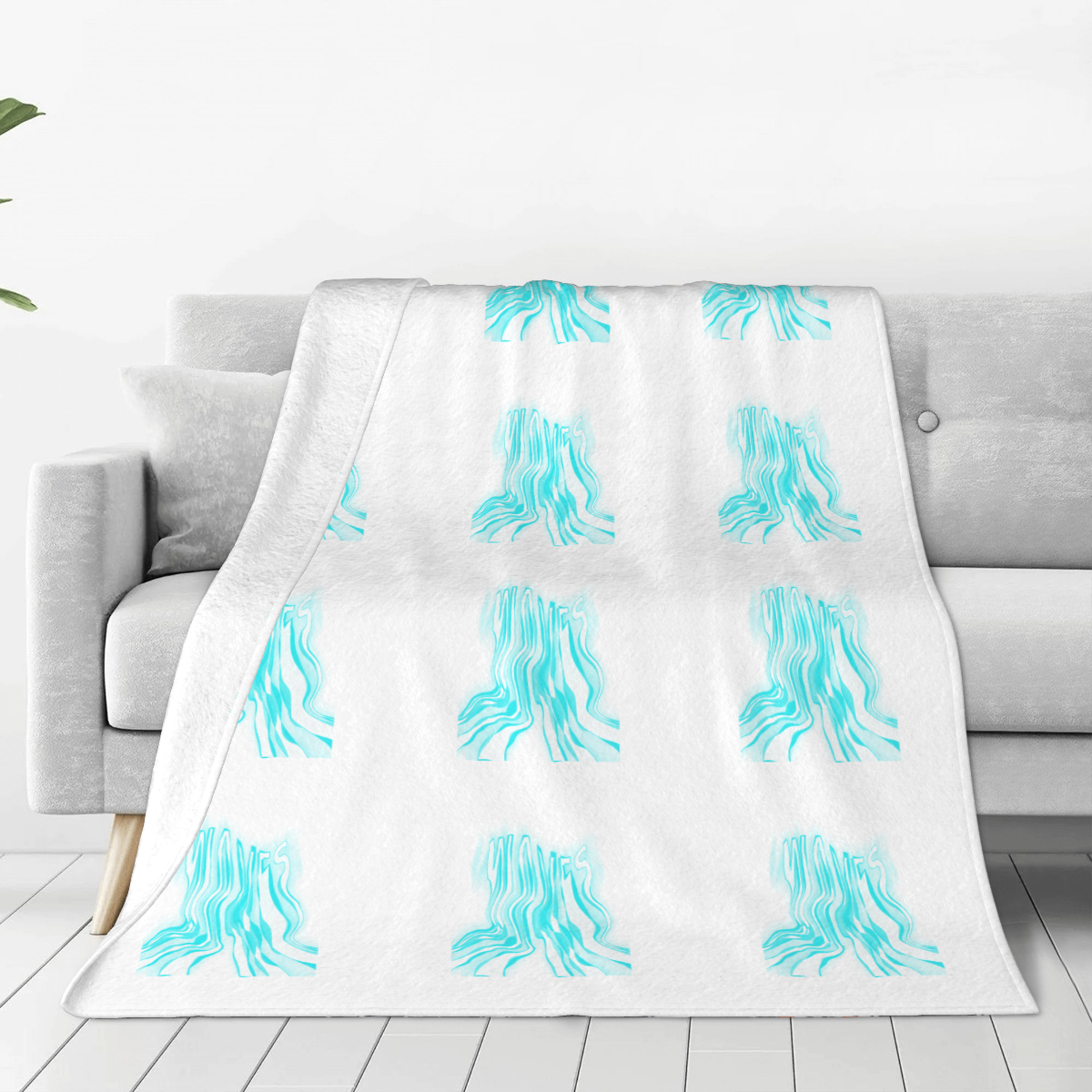 Ultra-Soft Micro Fleece Blanket flowing fonts-waves