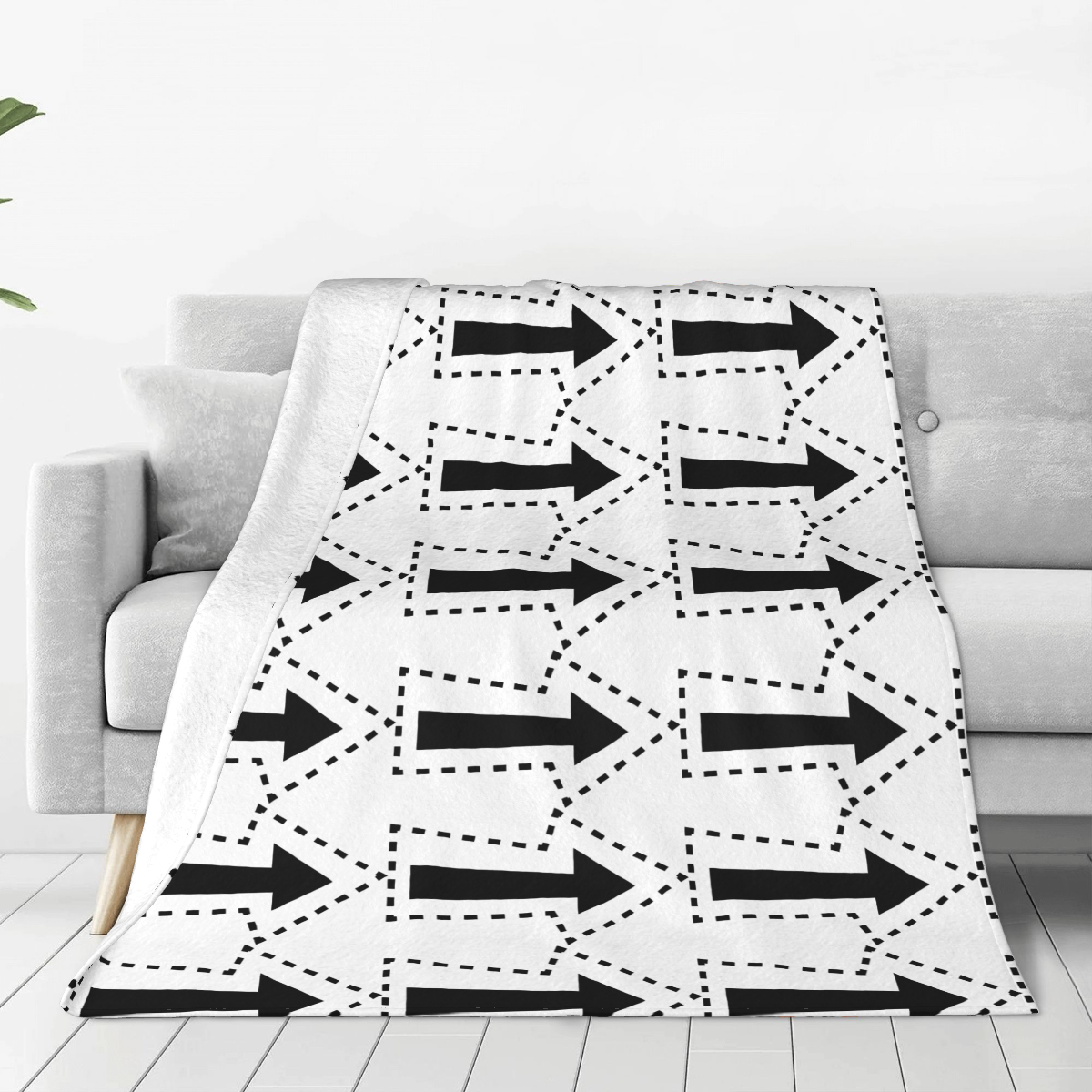 Ultra-Soft Micro Fleece Blanket Black and white simple logo