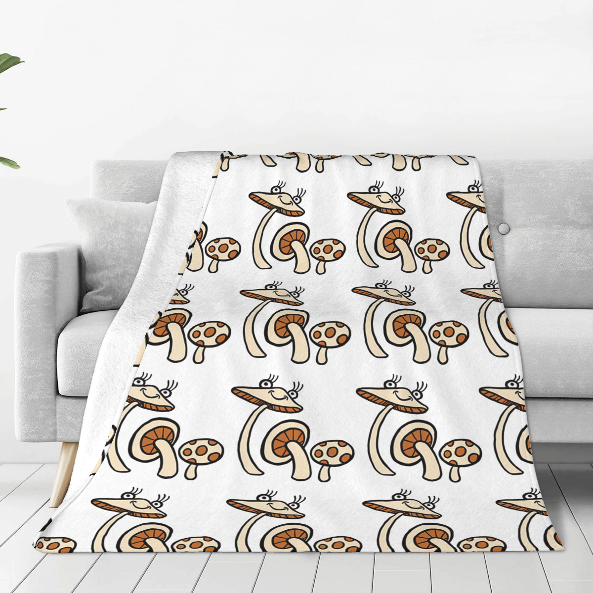 Ultra-Soft Micro Fleece Blanket Mushroom