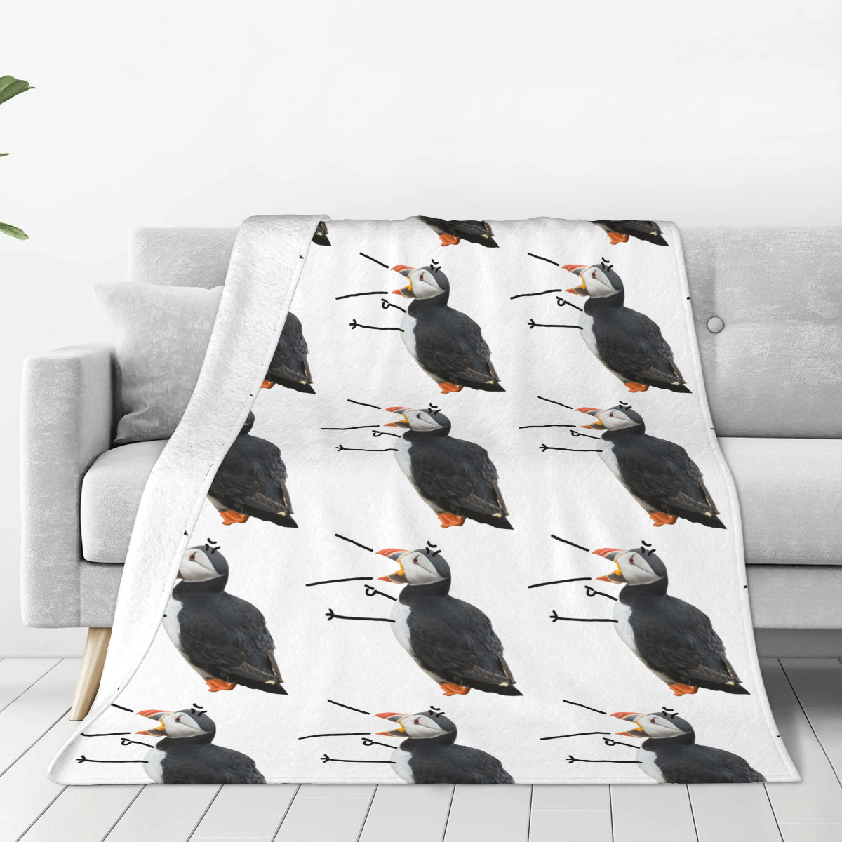 Ultra-Soft Micro Fleece Blanket Funny doodle bird