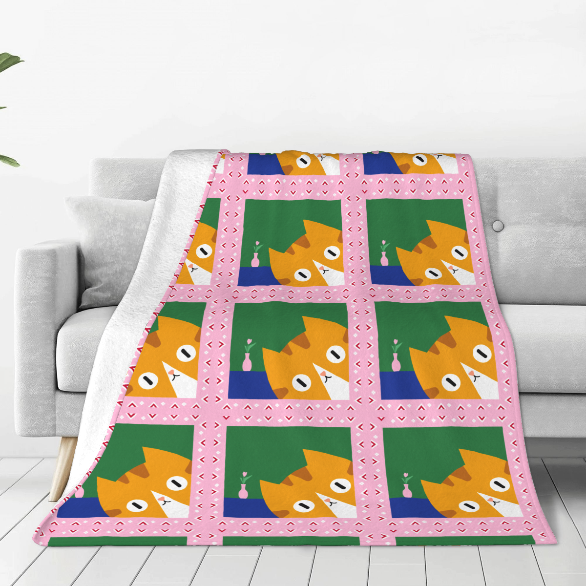 Ultra-Soft Micro Fleece Blanket Wacky cat