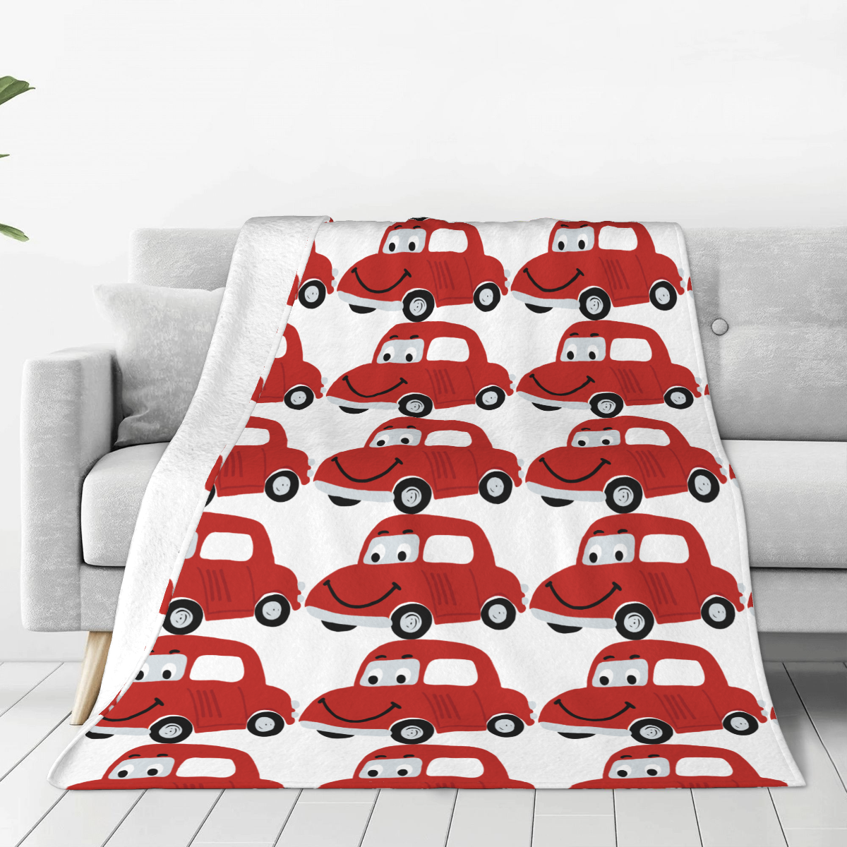 Ultra-Soft Micro Fleece Blanket Cute red tuk tuk car