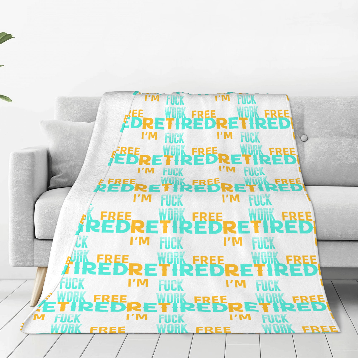 Ultra-Soft Micro Fleece Blanket Happy retirement funny words