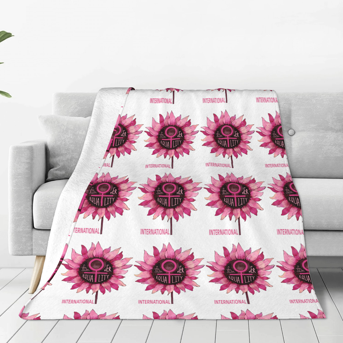 Ultra-Soft Micro Fleece Blanket Sunflower of Women's Equality