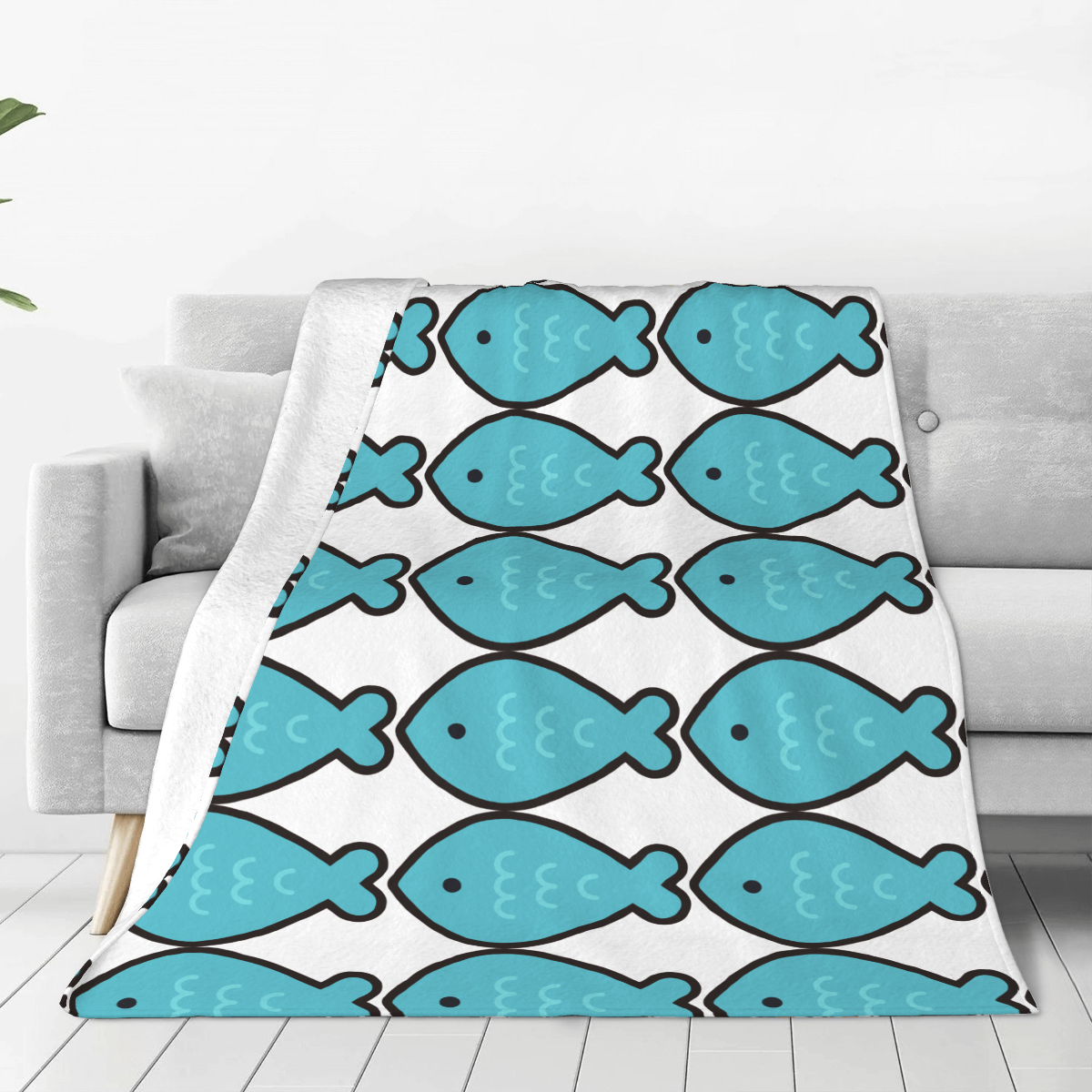 Ultra-Soft Micro Fleece Blanket fish