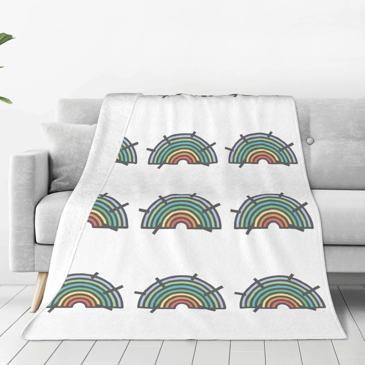 Ultra-Soft Micro Fleece Blanket rainbow Sticker