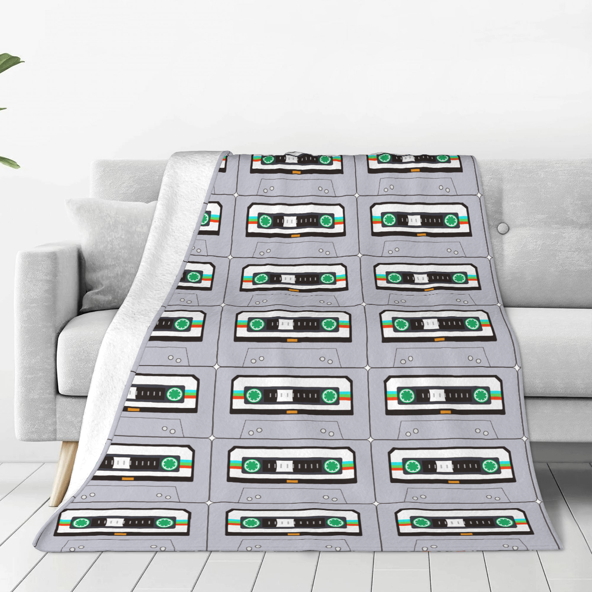 Ultra-Soft Micro Fleece Blanket grey cassette