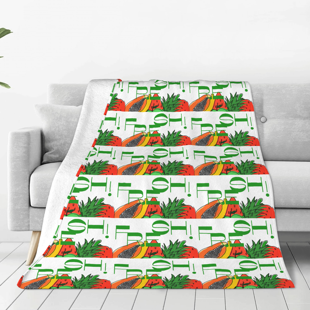 Ultra-Soft Micro Fleece Blanket illustration fruit