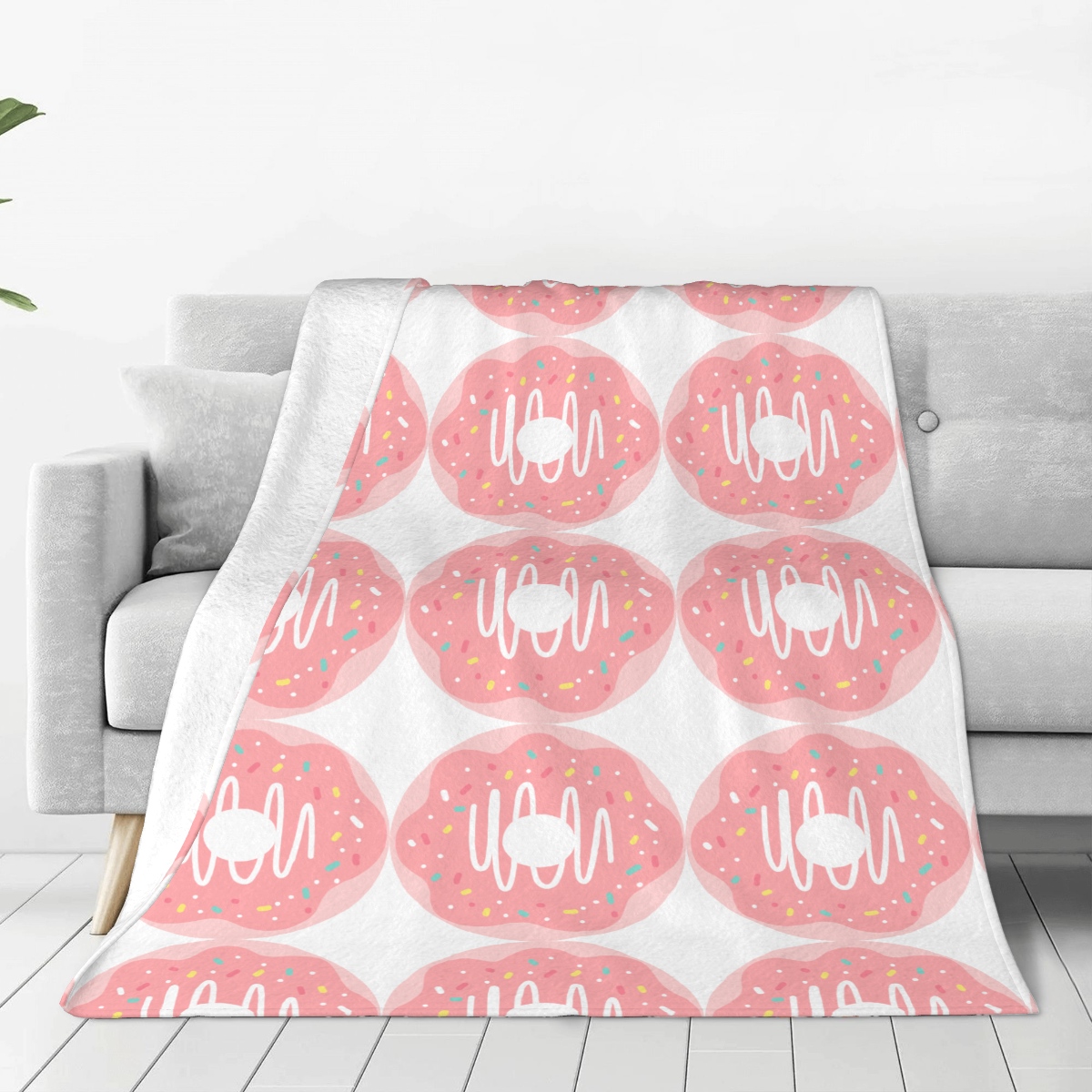 Ultra-Soft Micro Fleece Blanket Cute donuts