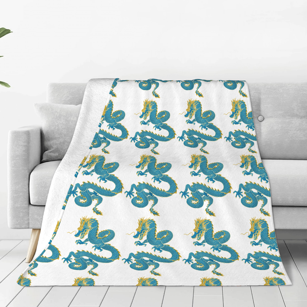 Ultra-Soft Micro Fleece Blanket BLUE DRAGON